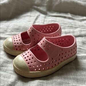 Native Pink and Cream Water Shoes with Perforated Design